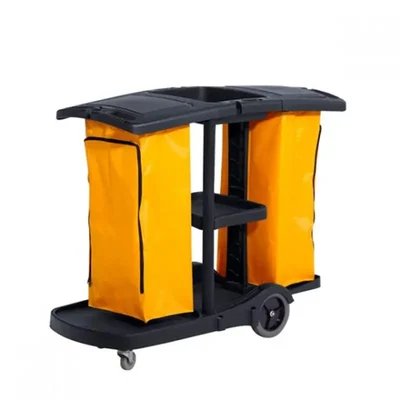 Janitorial Commercial Housekeeping Cart Janitor Cart with 2 Bags